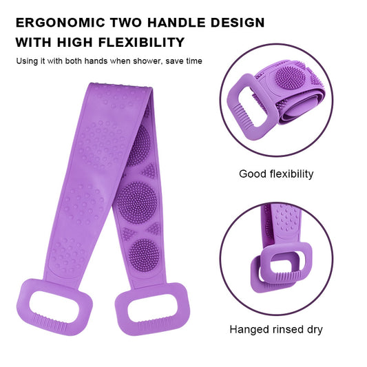 Gentle Silicone Back Scrubber Belt - Effortless Clean, Luxurious Feel