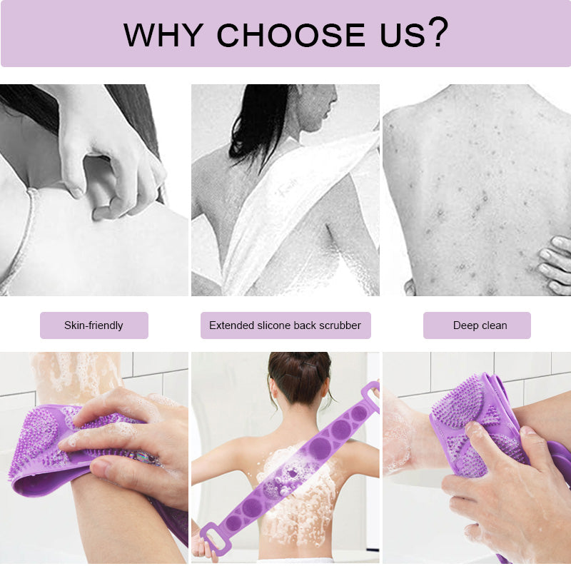 Gentle Silicone Back Scrubber Belt - Effortless Clean, Luxurious Feel
